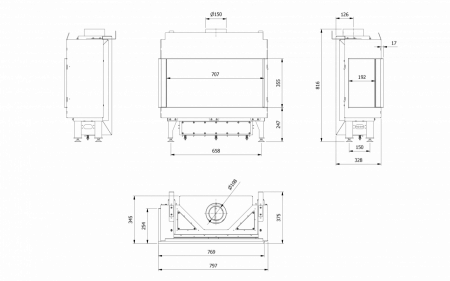 купить газовая топка leo/l/70/g20 (магистральный газ)