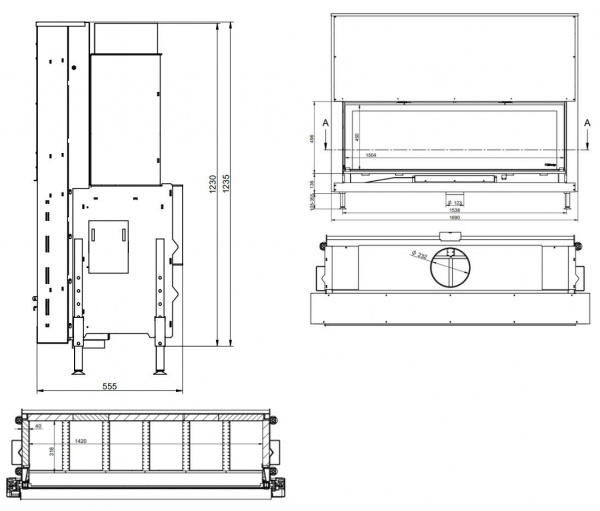 купить каминная топка kfd linea h 1570 4.0