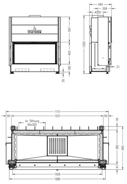 купить каминная топка spartherm varia bh 3s