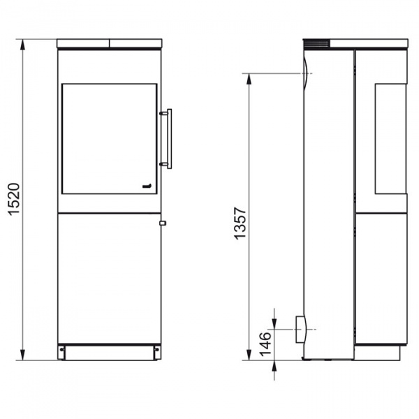 купить печь 116 ecoplus, opak-schwarz 460 (hark)