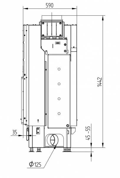 купить каминная топка hoxter ecka 67/45/51wh
