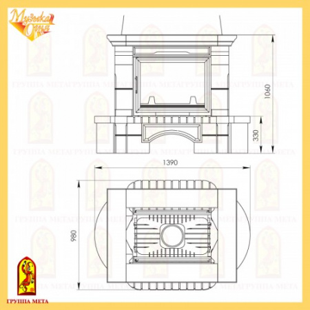 купить каминная облицовка мета "вальс" 700