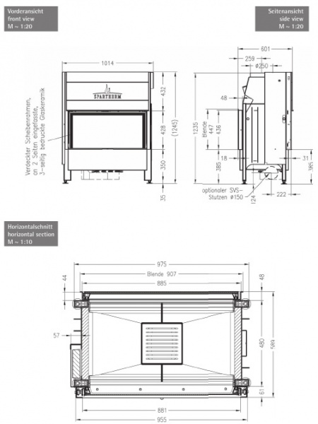 купить каминная топка spartherm varia a-fdh-3s