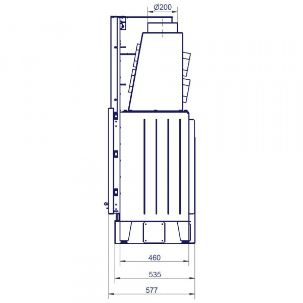 купить топка radiante 300 h ecoplus, позолоченная рамка (hark)