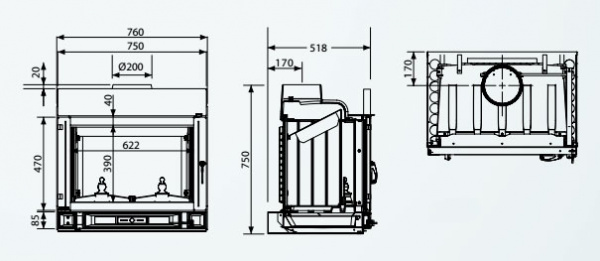 купить каминная топка 148c (supra)