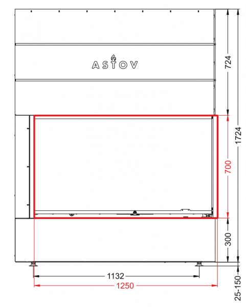 купить каминная топка astov п2с 12570