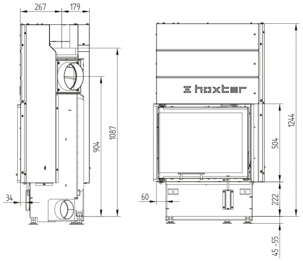 купить каминная топка hoxter ecka 60/35/50sh