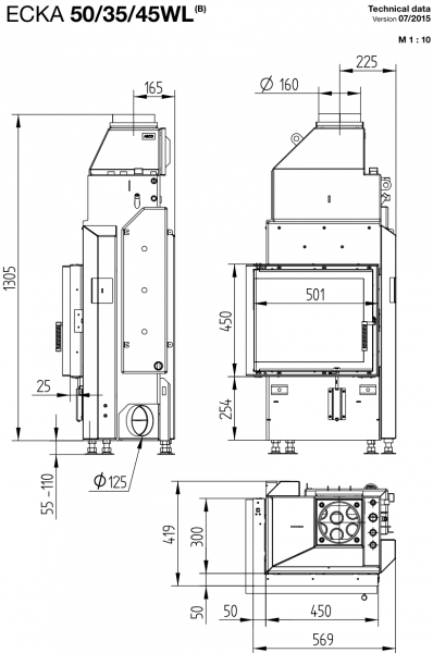 купить каминная топка hoxter ecka 50/35/45w
