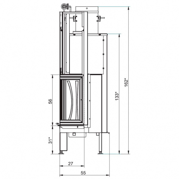 купить каминная топка monoblocco el78 sx (palazzetti)