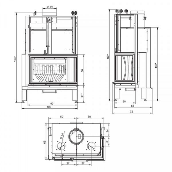 купить каминная топка monoblocco el 86 lh (palazzetti)