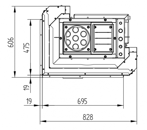 купить каминная топка hoxter ecka 67/45/51wh