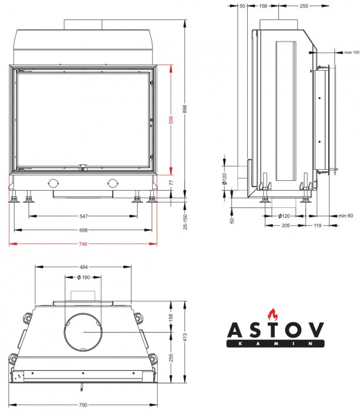 купить каминная топка astov м 700