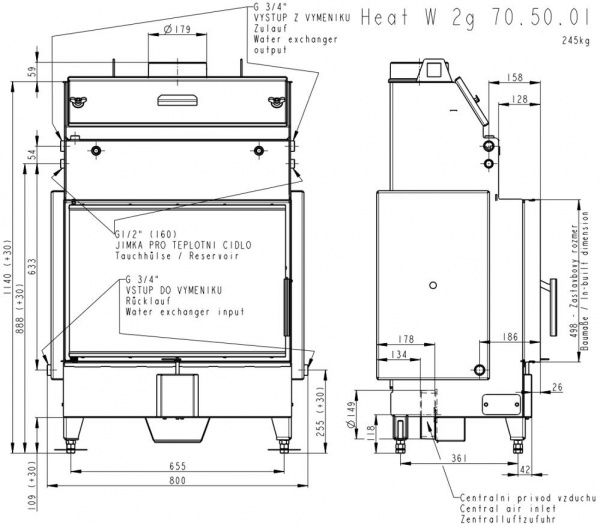 купить каминная топка romotop heat w 2g 70.50.01