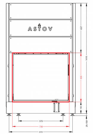 купить каминная топка astov пс 7363