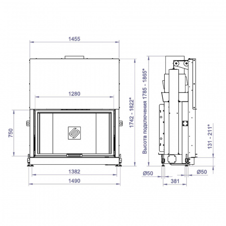 купить каминная топка f 1300b (stav)