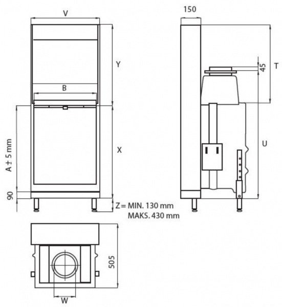 купить каминная топка kfd linea v 1070 4.0