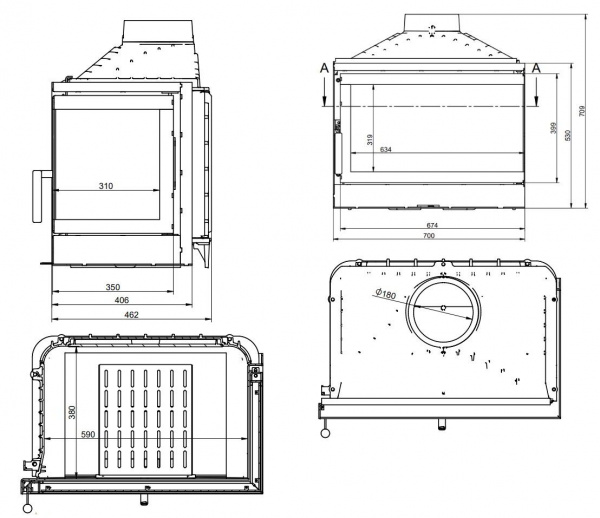 купить каминная топка kfd eco max 7 l basic d