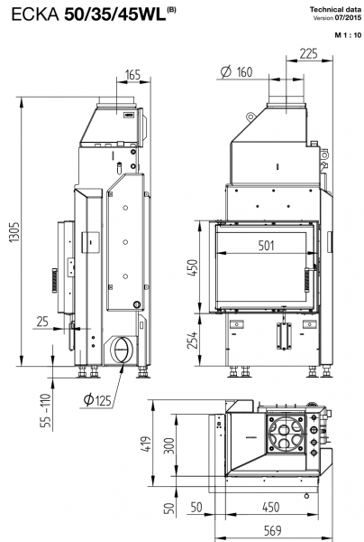 купить каминная топка hoxter ecka 50/35/45wh