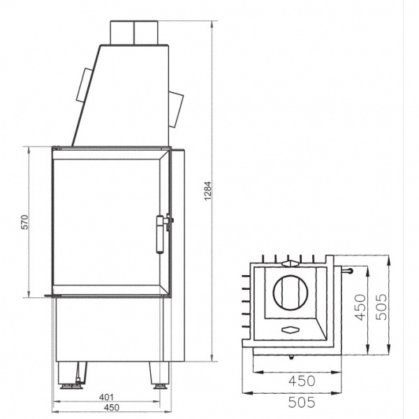 купить каминная топка 500/57 h ecoplus t4, рамка - золото (hark)
