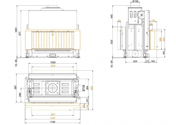 купить каминная топка architektur-kamin tunnel 38/86 lifting/tilting door