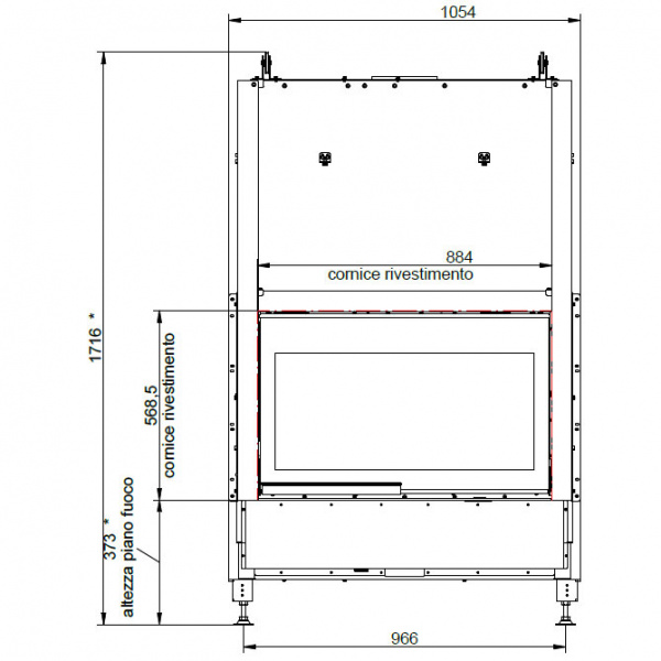 купить каминная топка ecomonoblocco wt 86f n13 (palazzetti)