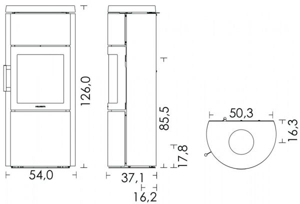 купить печь-камин hwam 3520c black