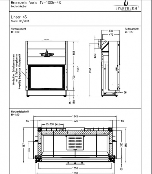 купить каминная топка spartherm varia 1v-100h