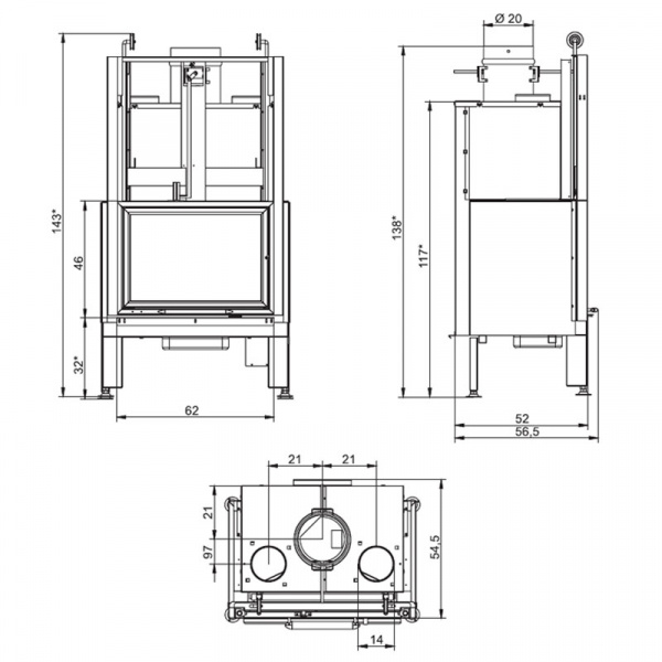 купить каминная топка monoblocco el 64 frontale (palazzetti)
