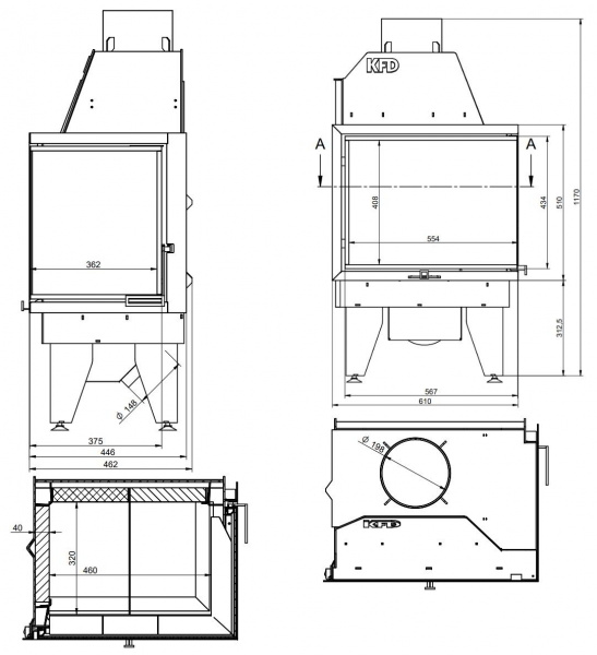 купить каминная топка kfd eco iline 5161 r