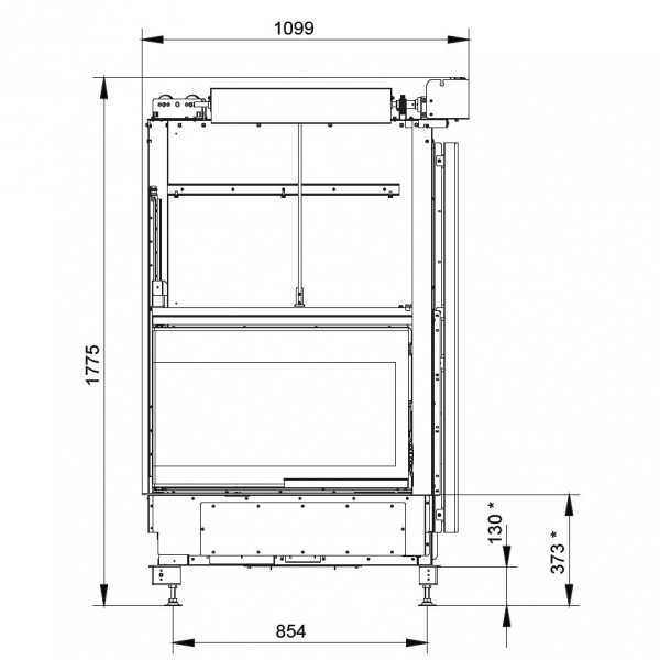 купить каминная топка ecomonoblocco wt 78l v12et (palazzetti)
