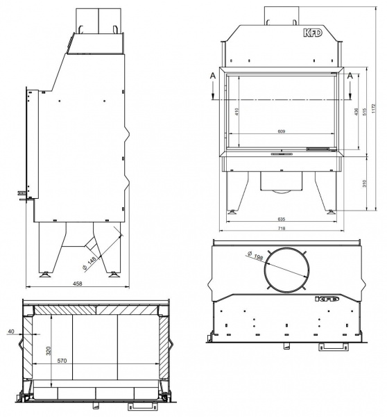 купить каминная топка kfd eco iline 5172