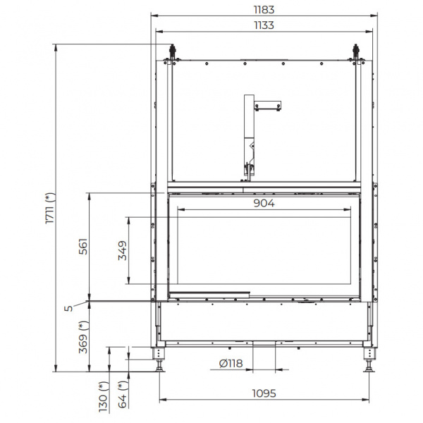 купить каминная топка ecomonoblocco wt 16:9b n13 (palazzetti)