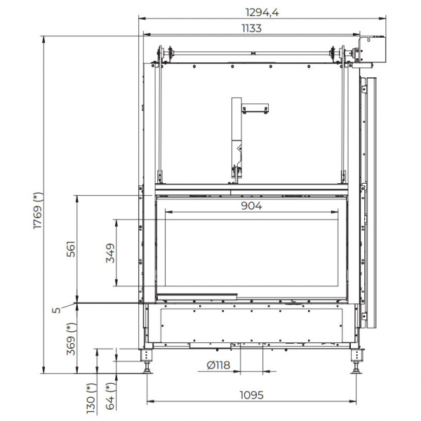 купить каминная топка ecomonoblocco wt 16:9b v13 eplus (palazzetti)