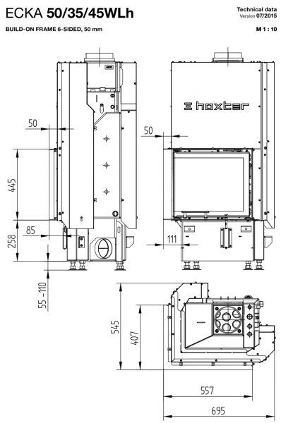купить каминная топка hoxter ecka 50/35/45wh
