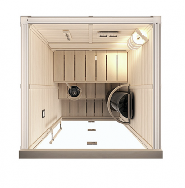 купить сауна в сборе sawo 1414rs-cs-g (1,4м х 1,4м, ель, полностью стеклянная стена, дизайн classic, правая)
