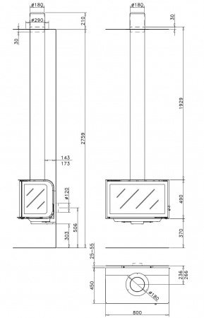 купить дизайнерский камин rocal city 1 door