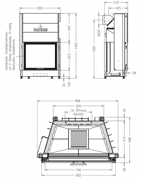 купить каминная топка spartherm varia sh-3s
