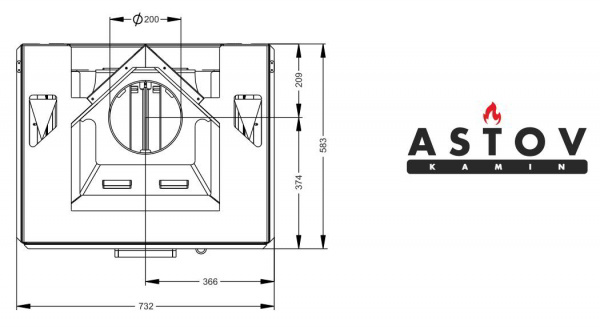 купить каминная топка astov п3с 7057