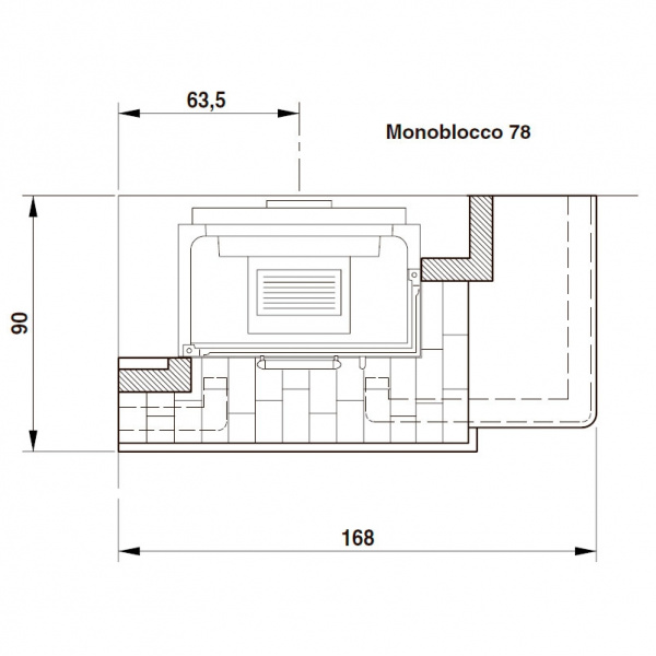купить облицовка courmayeur corner, под топку monoblocco 78 front (palazzetti)