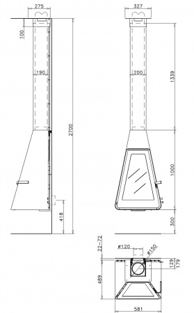купить дизайнерский камин rocal d-9