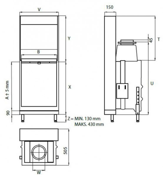 купить каминная топка kfd linea v 810 4.0