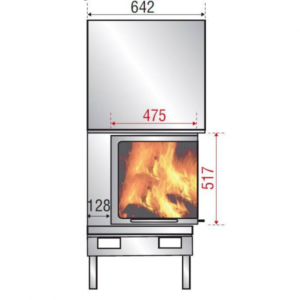 купить каминная топка h 1200 left lateral glass bg2 (axis)