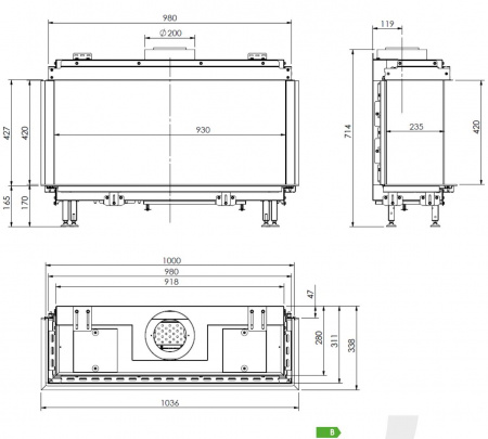 купить газовый камин milafire mf 1030