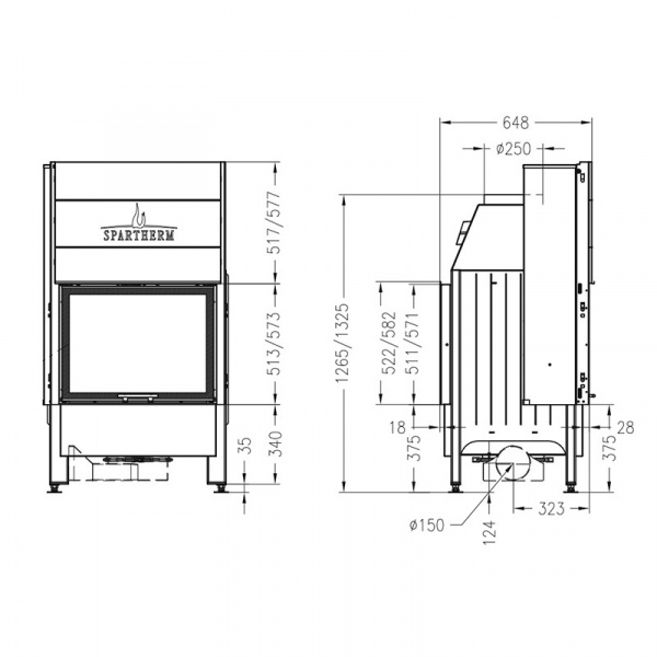 купить каминная топка spartherm varia fdh-4s