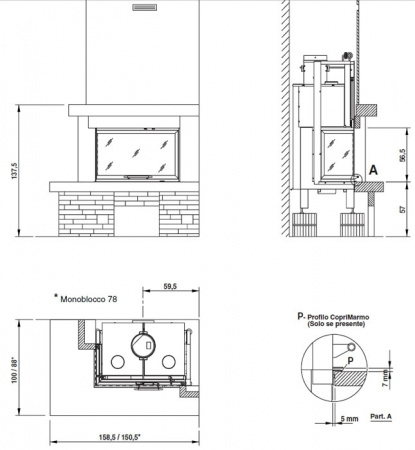 купить облицовка gubbio sx, без духовки (palazzetti)